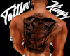 skull/buddha back tattoo