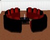 black red chat couch