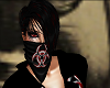 red biohazard mask