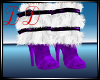 White Fur Boots Purple