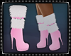 Fur Stiletto Boots Pink