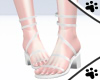 .M. White Wrap Sandals