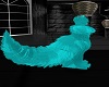 Large Teal Wolf Tail