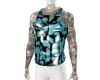 Blue Chrome Cow Top