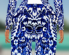 Blue Pattern Suit Pants