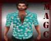M Teal design shirt