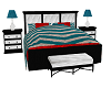 Teal &Red Bed