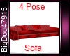 [BD] Red 4 Pose Sofa