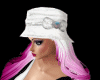 pelo rosa sombrero blanc