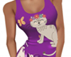 Purple Kitty PJ Top