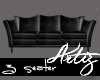 [A] Black 3 Seater