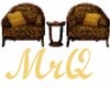 Yellow Damask Chair set