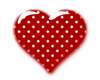 Red Polka  heart Sticker