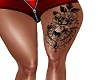 rose leg tattoo