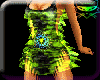 # Lime frill rave dress