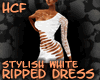 HCF White Ripped Dress