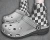 checkered clogs ( f )