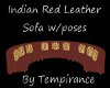 Indian Red Leather Sofa