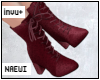 Burgundy velvet boots