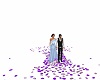 purple wedding kiss