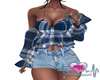 Blue/Wh Ruffle Top
