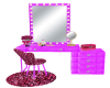 Pink leopard vanity