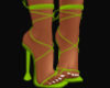 Neon Green Wrap Heels