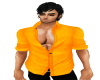 Orange open neck shirt