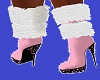 pink n white xmas boots