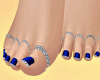 Feet + Blue Nails