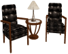 Leather Chat Chair Pair