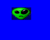 Male alien on blue teesh