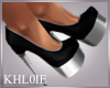K black n silver heels