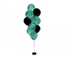 Teal and Black Balloons