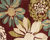 Brown floral rug DER