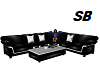 SB* Black Leather Sofa 1