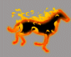 running horse on fire