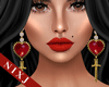 Red love earrings