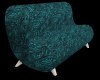 Teal patterned couch