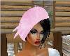 Pink Mohair Cap w/Black