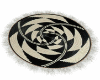RUG ROUND CREAM-BLACK