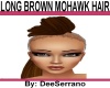 LONG BROWN MOHAWK HAIR