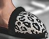 White Leopard Slippers.