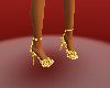 gold heel shoes.