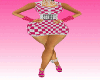 checkers dress pink