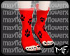 Red Pawprint Sandals
