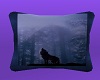 Blue Wolf Pillow II