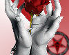 chained hand with rose
