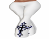 white cross flare pants
