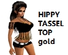 hippy tassel top gold